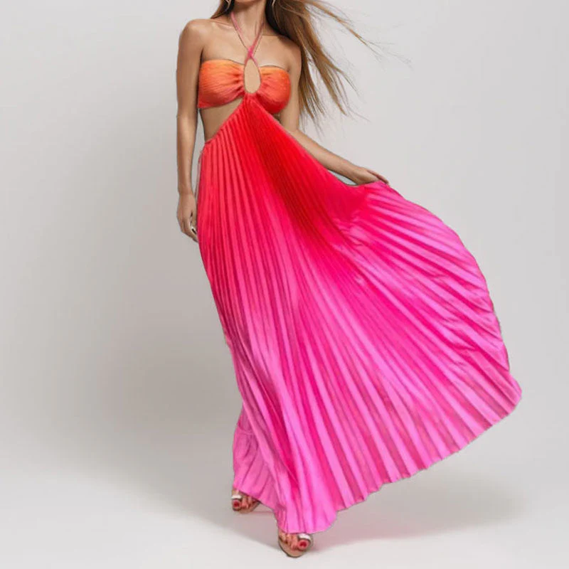 Damen Maxikleid mit Raffinierten Cut-Out-Details und Farbverlauf Heidi-Mode - Image 4