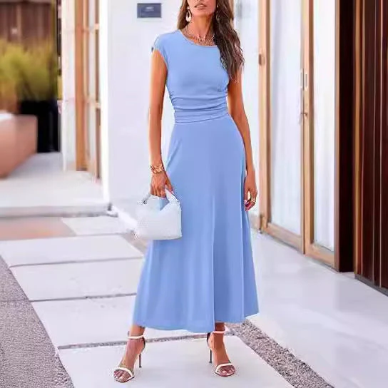 Damen Maxikleid mit Raffinierten Raffungselementen und Elegantem Schnitt Heidi-Mode - Image 3
