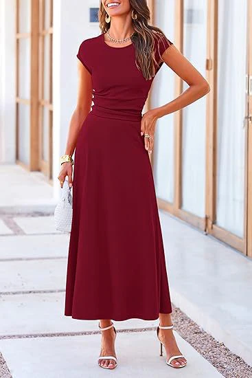 Damen Maxikleid mit Raffinierten Raffungselementen und Elegantem Schnitt Heidi-Mode - Image 7