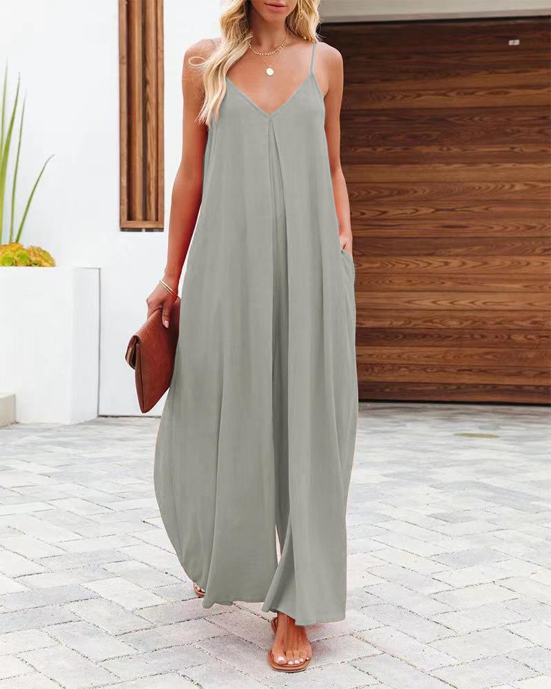 Damen Maxikleid mit Schmalen Spagettiträgern und Luftiger A-Linien-Silhouette Heidi-Mode - Image 14
