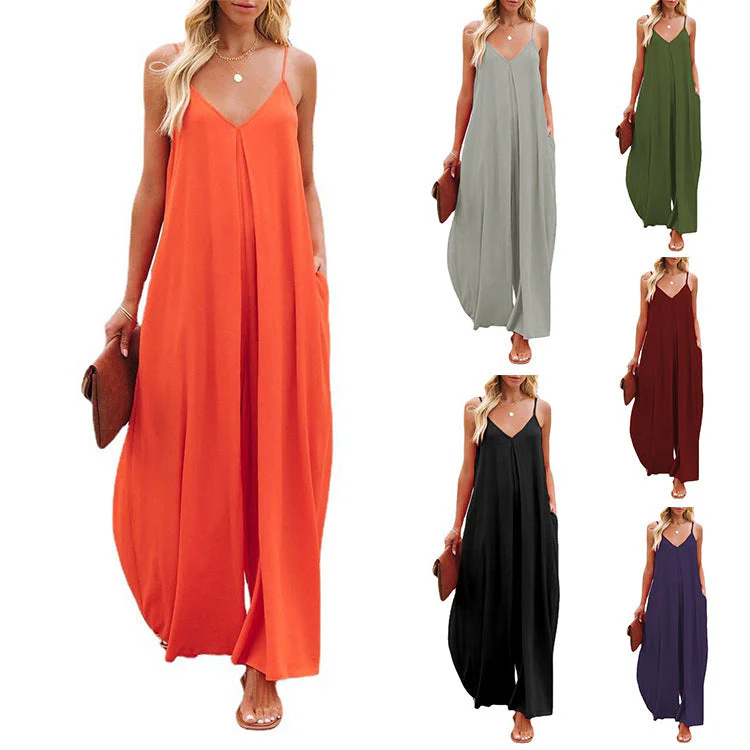 Damen Maxikleid mit Schmalen Spagettiträgern und Luftiger A-Linien-Silhouette Heidi-Mode - Image 4