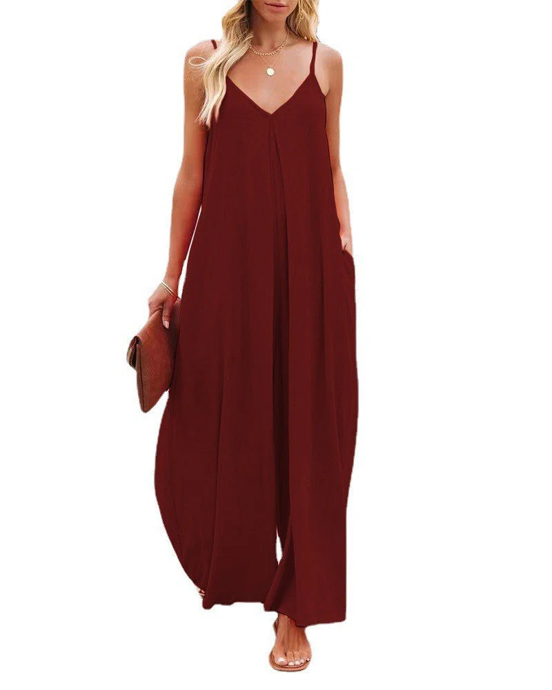 Damen Maxikleid mit Schmalen Spagettiträgern und Luftiger A-Linien-Silhouette Heidi-Mode - Image 6