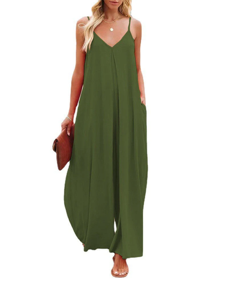 Damen Maxikleid mit Schmalen Spagettiträgern und Luftiger A-Linien-Silhouette Heidi-Mode - Image 8