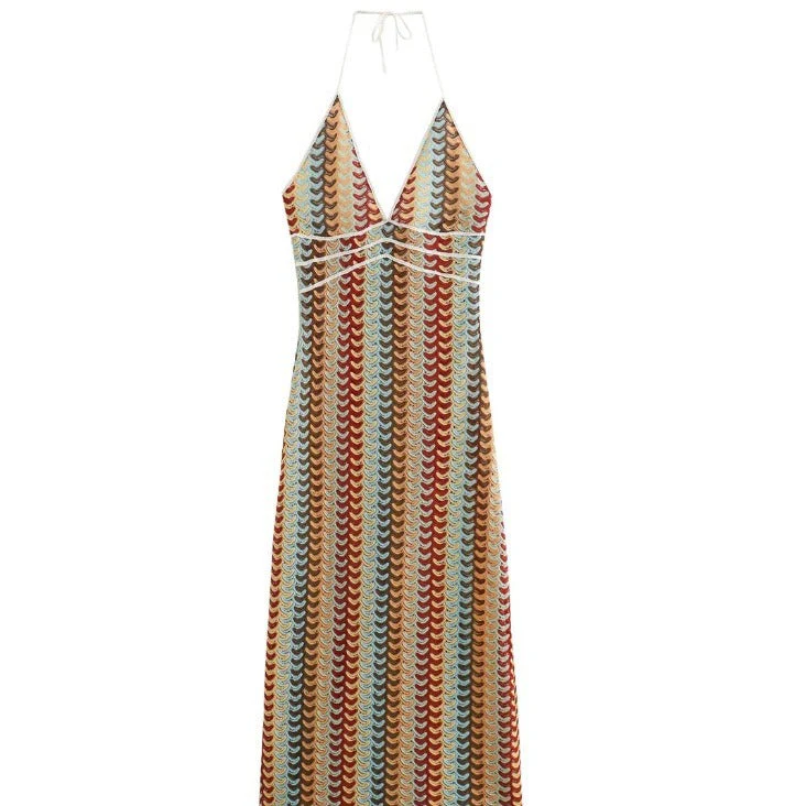 Damen Maxikleid mit Tiefem V-Ausschnitt und Raffinierten Häkel-Details Heidi-Mode - Image 5