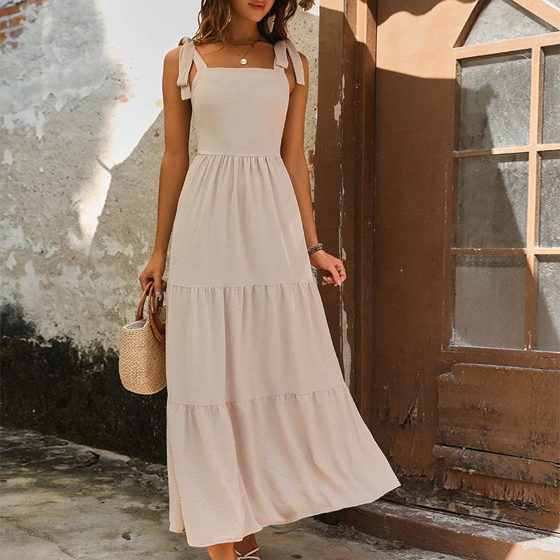 Damen Maxikleid mit Verstellbaren Trägern und Voluminösem Rock Heidi-Mode - Image 3