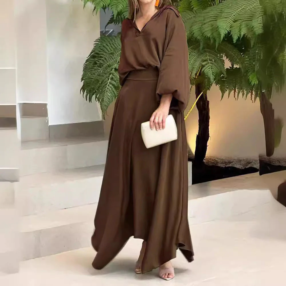 Damen Maxikleid mit Weitem Schnitt und Eleganten Ärmeln Heidi-Mode - Image 2