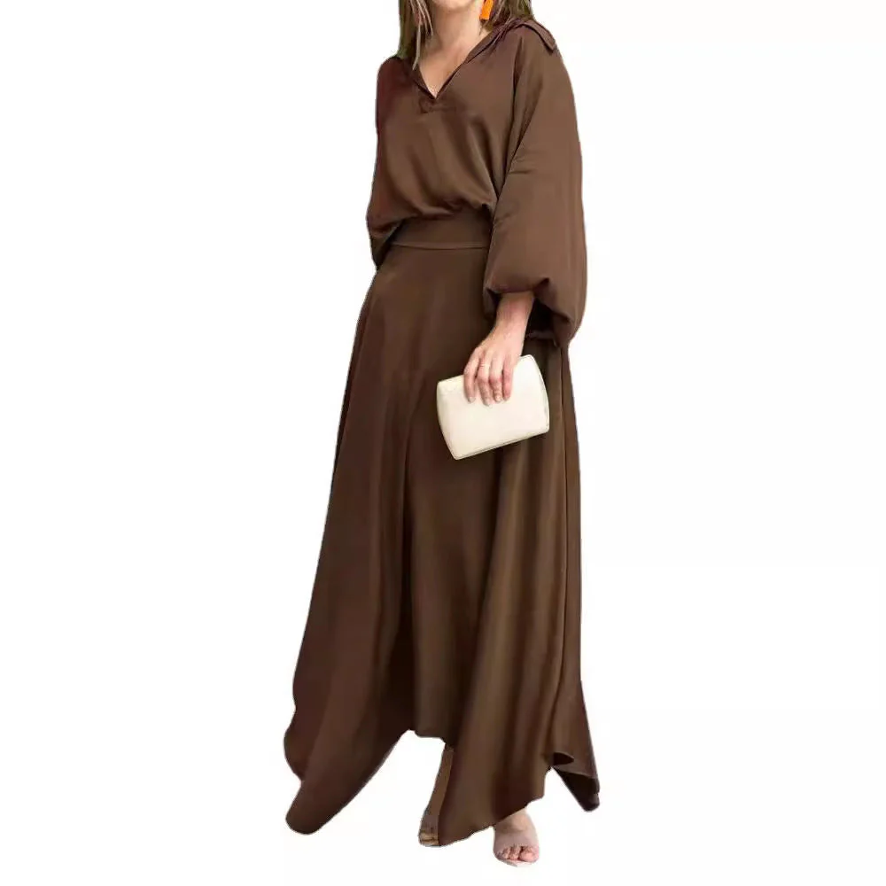 Damen Maxikleid mit Weitem Schnitt und Eleganten Ärmeln Heidi-Mode - Image 5