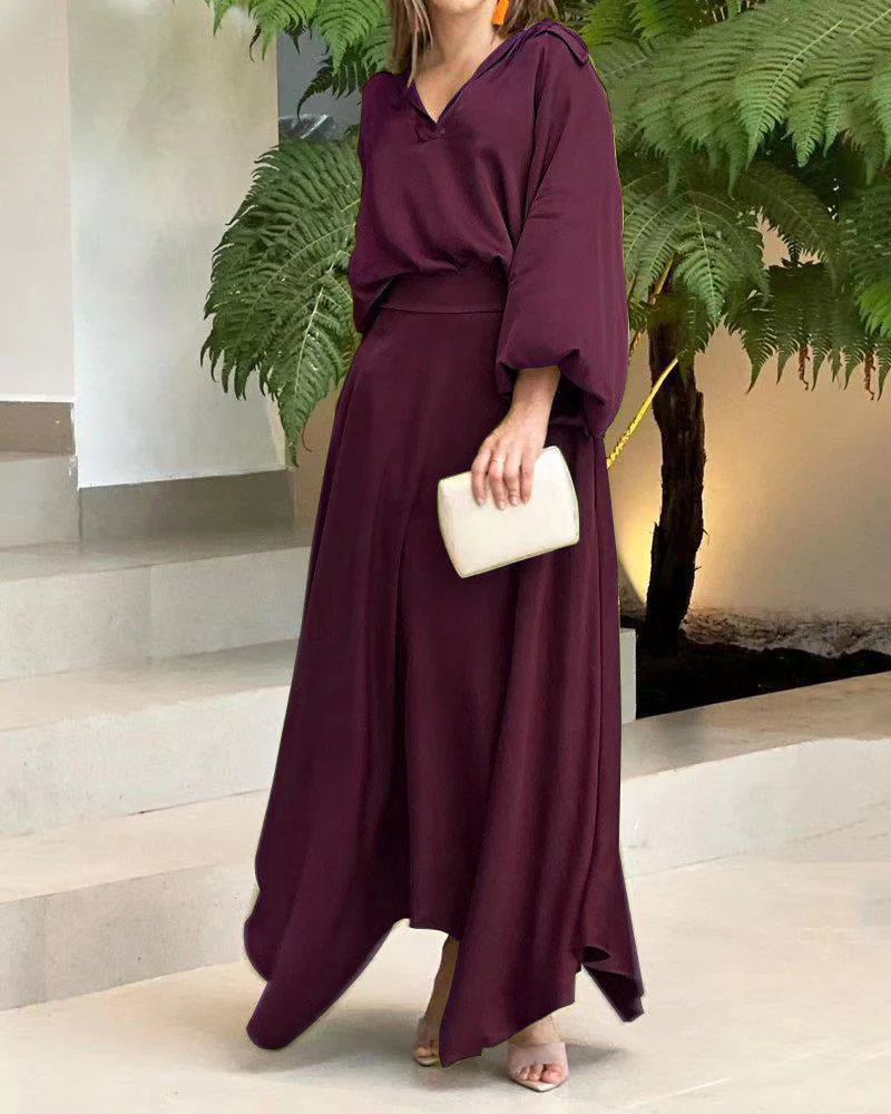 Damen Maxikleid mit Weitem Schnitt und Eleganten Ärmeln Heidi-Mode - Image 6