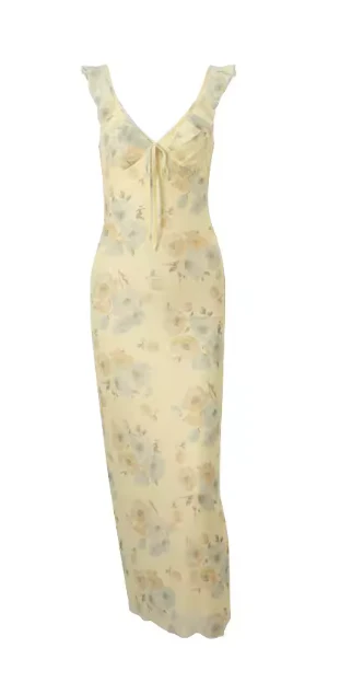 Damen Maxikleid mit Zartem Blumenmuster und Femininem Rüschendesign Heidi-Mode - Image 6