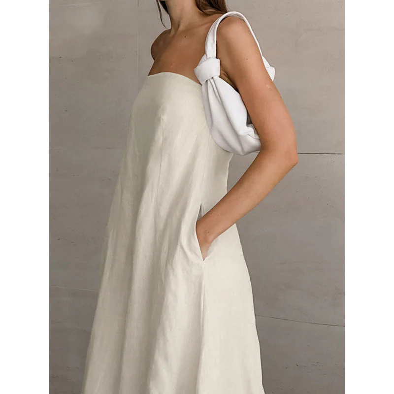 Damen Maxikleid Ohne Ärmel mit Elegantem Taillenband und Fließendem Schnitt Heidi-Mode - Image 2