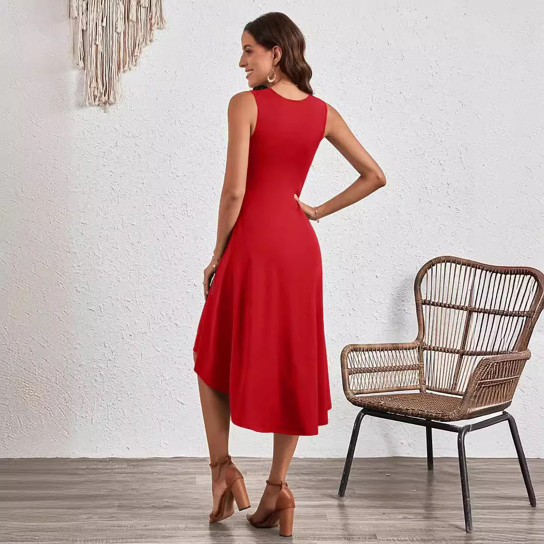 Damen Midi-Kleid mit Asymmetrischem Schnitt und Schmeichelnder Drapierung Heidi-Mode - Image 3