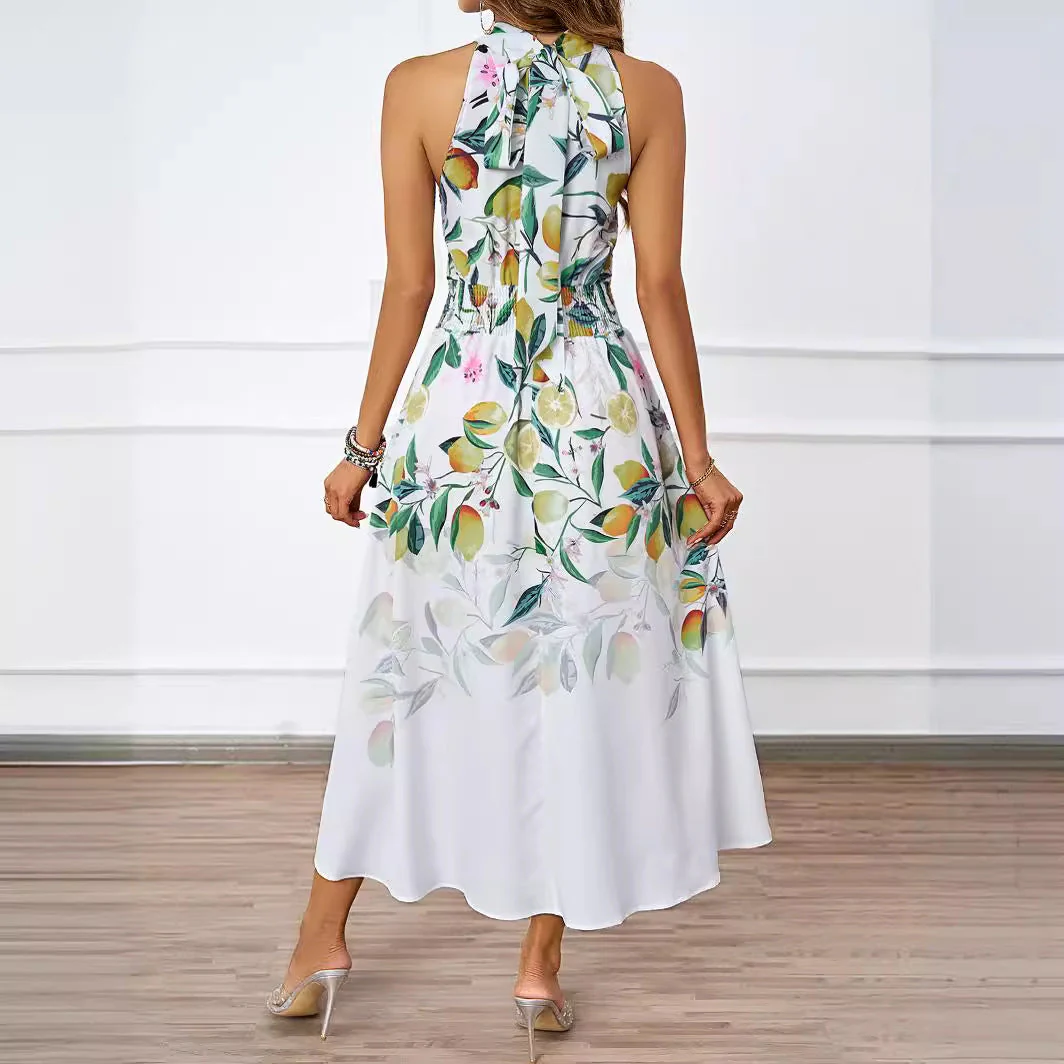 Damen Midi-Kleid mit Blumenmuster und Asymmetrischem Saum Heidi-Mode - Image 3