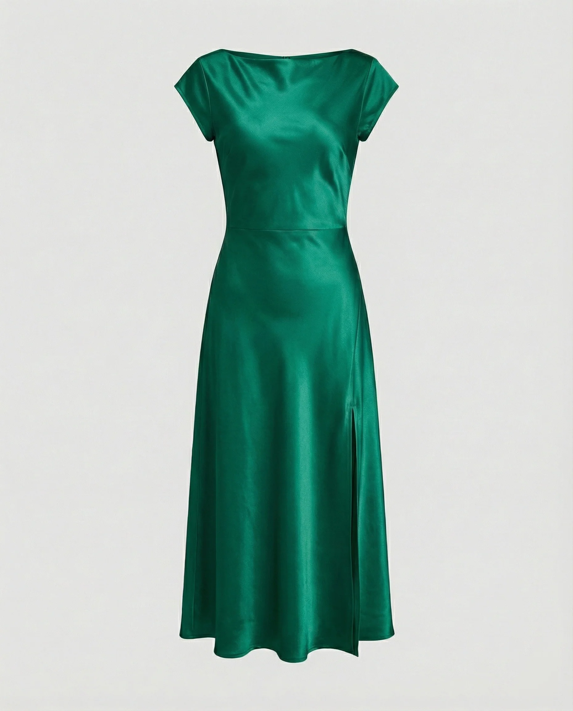 Damen Satin Midikleid mit Schlitz - Image 10