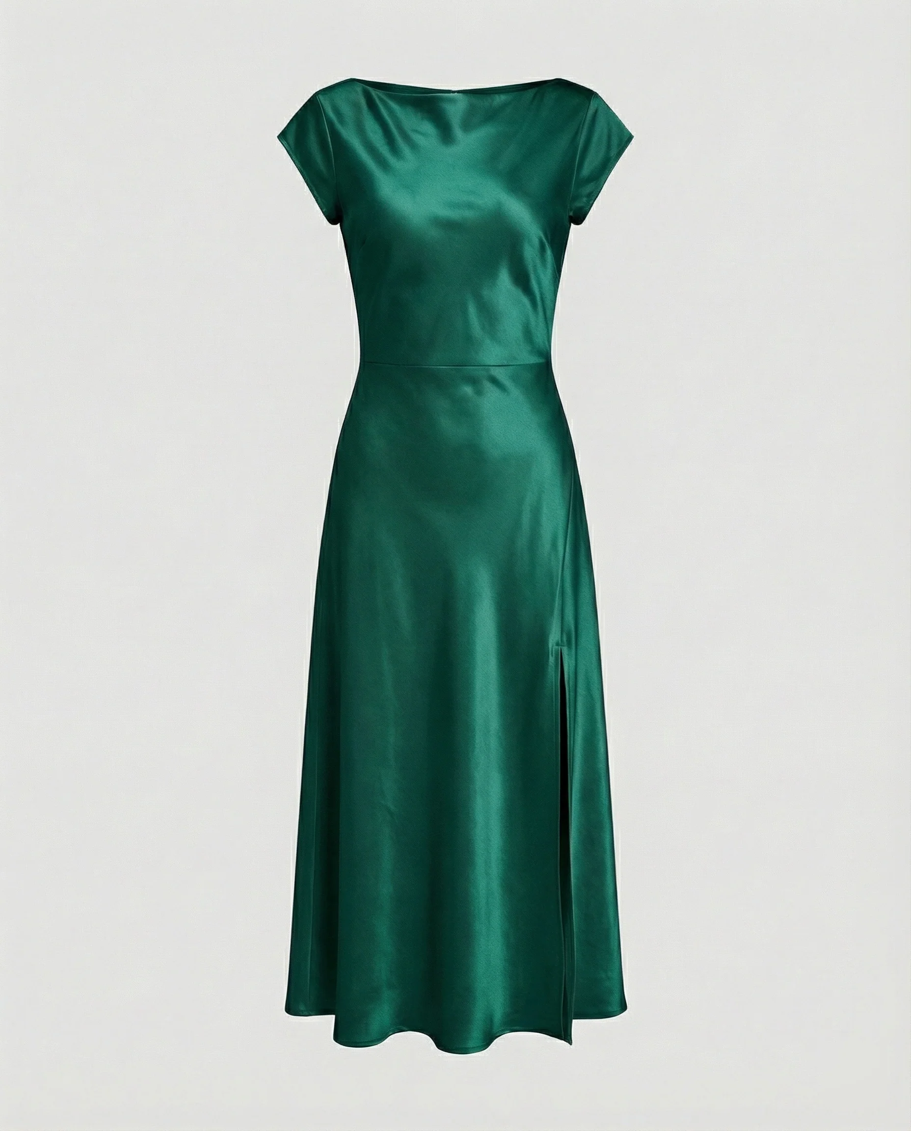 Damen Satin Midikleid mit Schlitz - Image 12