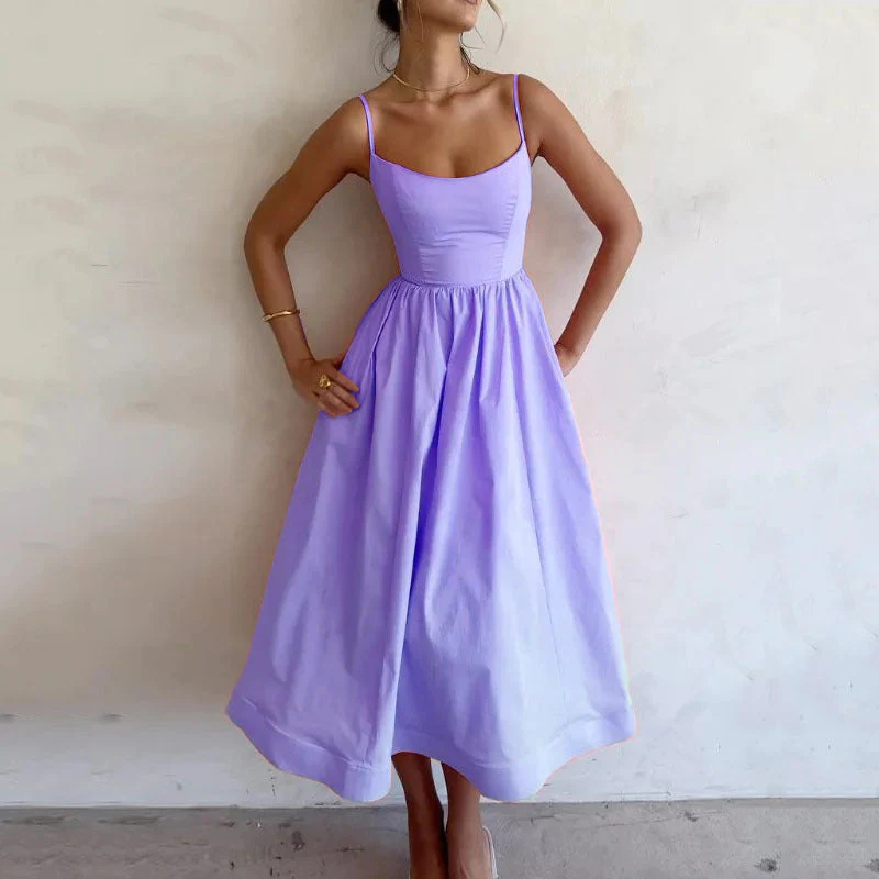 Damen Midi-Kleid mit Tailliertem Oberteil und Schwingendem Rock Heidi-Mode - Image 2