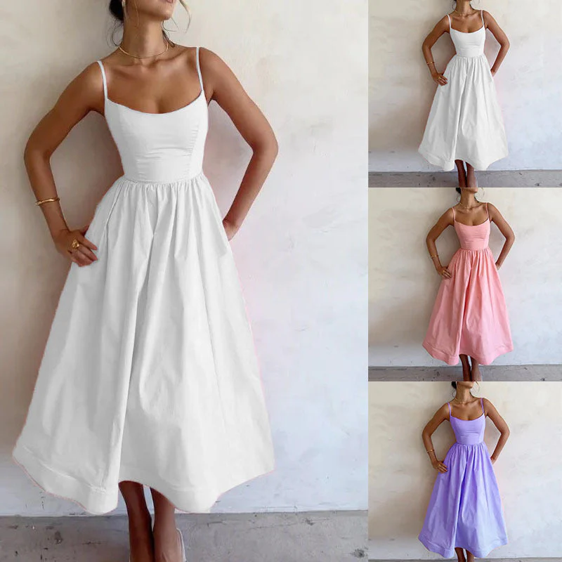 Damen Midi-Kleid mit Tailliertem Oberteil und Schwingendem Rock Heidi-Mode - Image 4