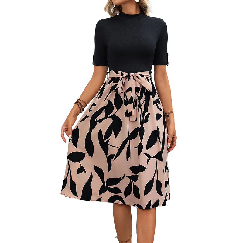Damen Midikleid mit Elastischem Taillenbund und Elegantem Floralem Design Heidi-Mode - Image 5