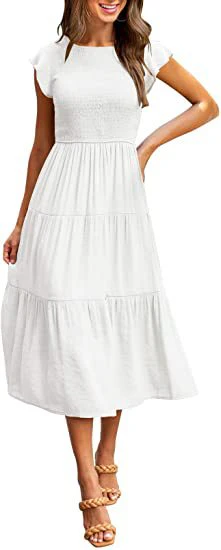 Damen Midikleid mit Gesmoktem Oberteil und Voluminösem Rock Heidi-Mode - Image 10