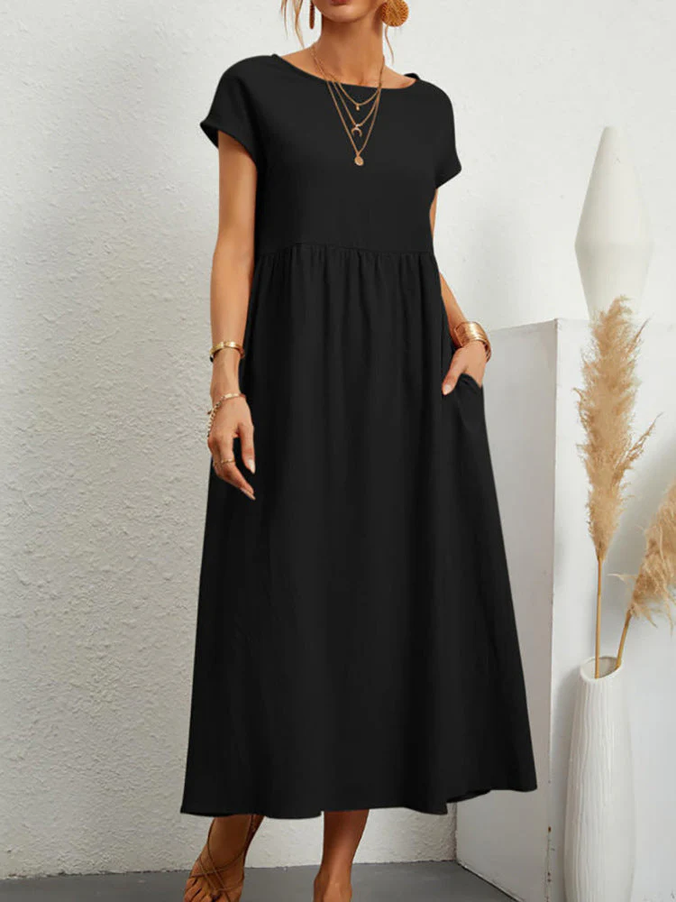 Damen Midikleid mit Lässigem Schnitt und Seitlichen Taschen Heidi-Mode - Image 10