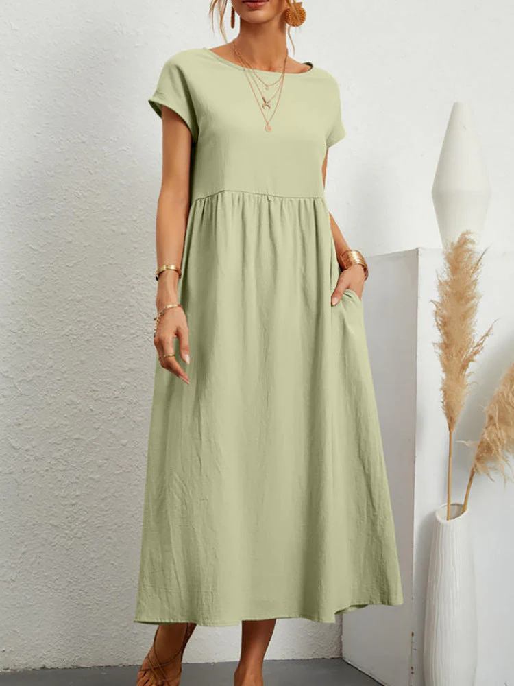 Damen Midikleid mit Lässigem Schnitt und Seitlichen Taschen Heidi-Mode - Image 16