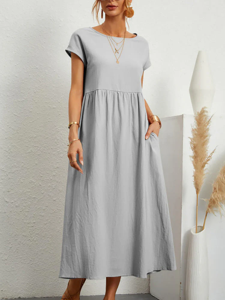 Damen Midikleid mit Lässigem Schnitt und Seitlichen Taschen Heidi-Mode - Image 6