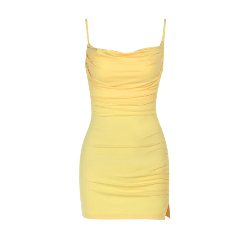 Damen Minikleid mit Raffinierter Raffung und Sexy Schlitz Heidi-Mode - Image 5