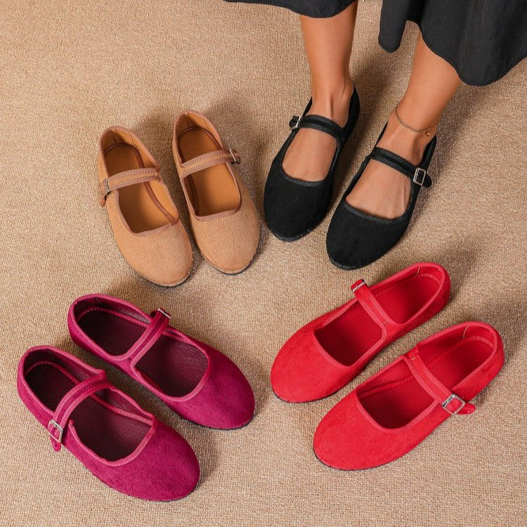 Damen Mocassins mit verstellbarem Riemen und weichem Obermaterial Heidi Mode