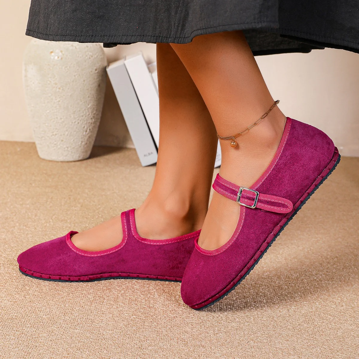 Damen Mocassins mit verstellbarem Riemen und weichem Obermaterial Heidi Mode - Image 4
