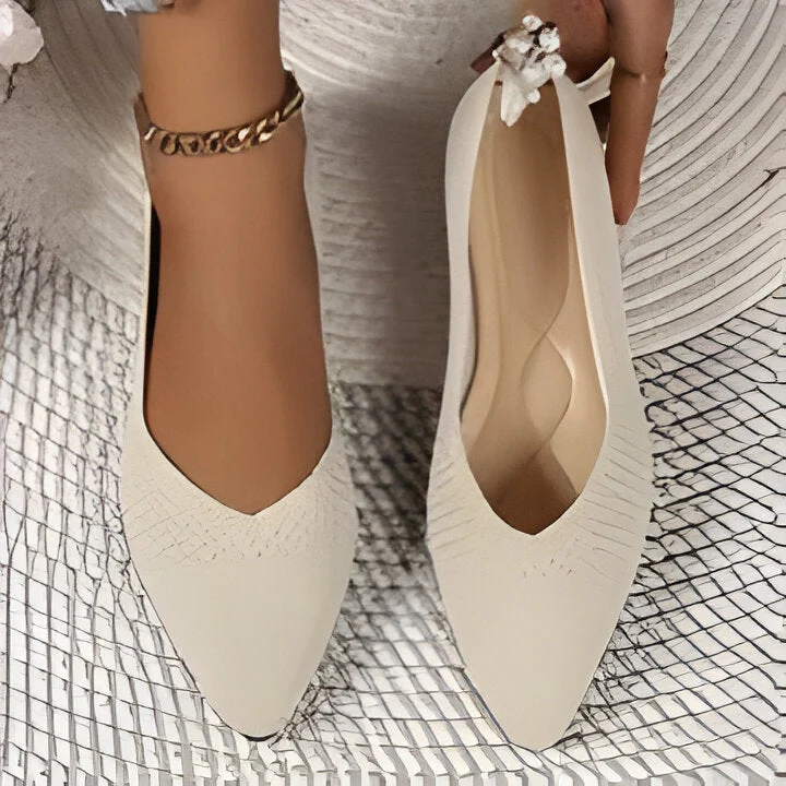 Charmaine | Damen Mode flache Schuhe, Casual Pointed Toe Knit Flats Heidi Mode - Image 3