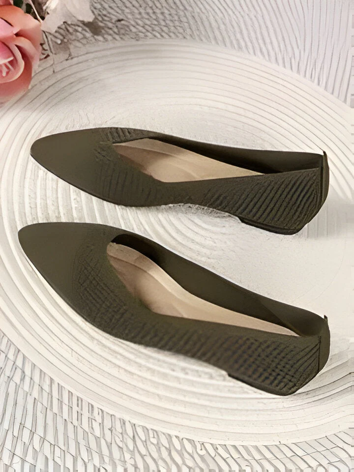 Charmaine | Damen Mode flache Schuhe, Casual Pointed Toe Knit Flats Heidi Mode - Image 6