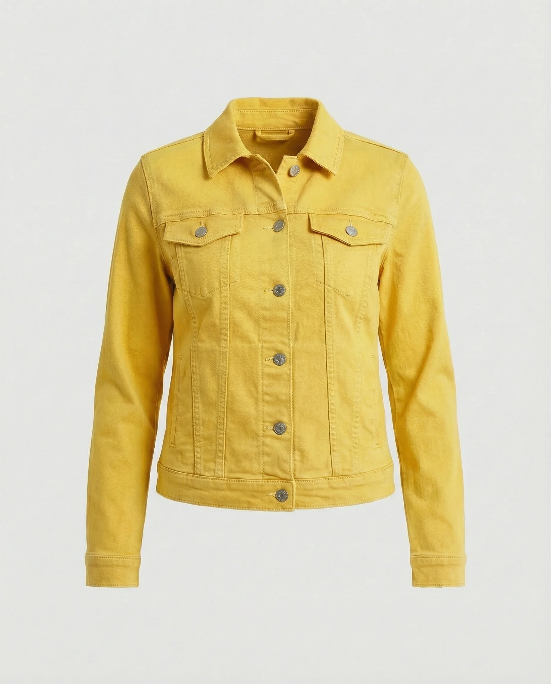 Damen Mode kurze klassische Jeansjacke mit aufgesetzten Brusttaschen und verkürztem Saum Heidi-Mode - Image 6