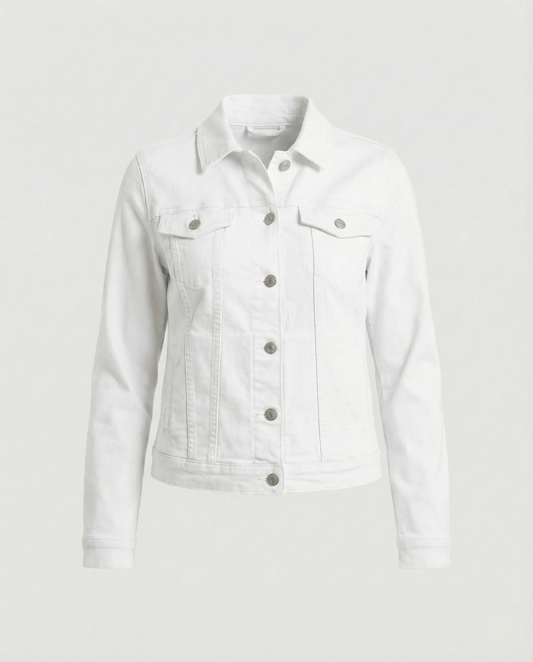 Damen Mode kurze klassische Jeansjacke mit aufgesetzten Brusttaschen und verkürztem Saum Heidi-Mode - Image 9