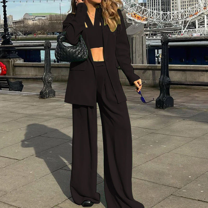 Damen Mode Set mit Weitem Blazer und Cropped Top Heidi-Mode - Image 3