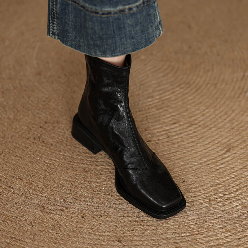 Damen moderne Chelsea Boots mit elegantem Glattleder und praktischem Reißverschluss Heidi Mode