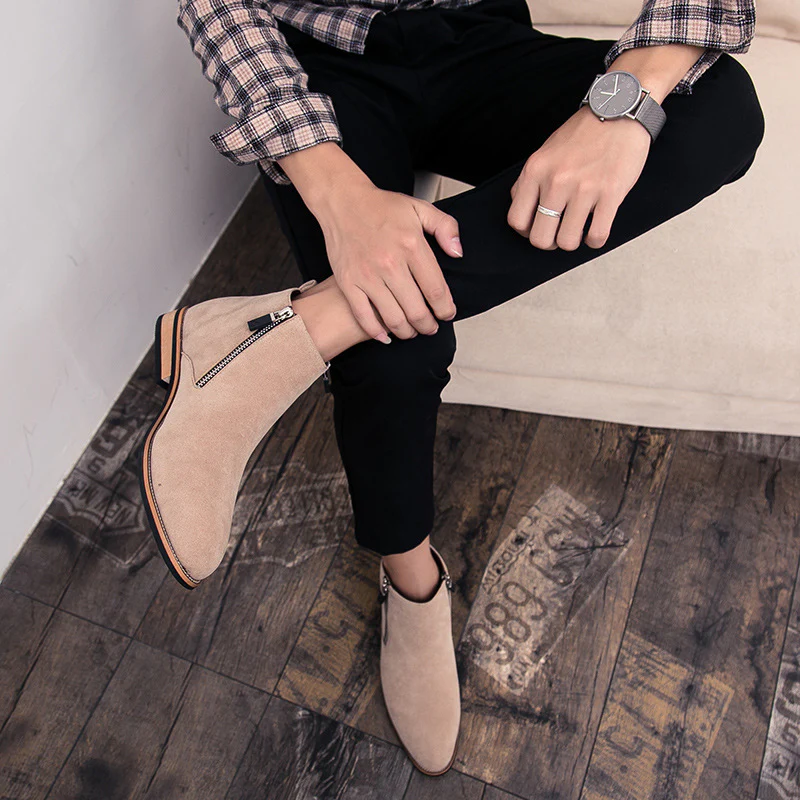 Damen Modische Ankle Boots aus Wildleder mit Reißverschluss Heidi Mode - Image 2