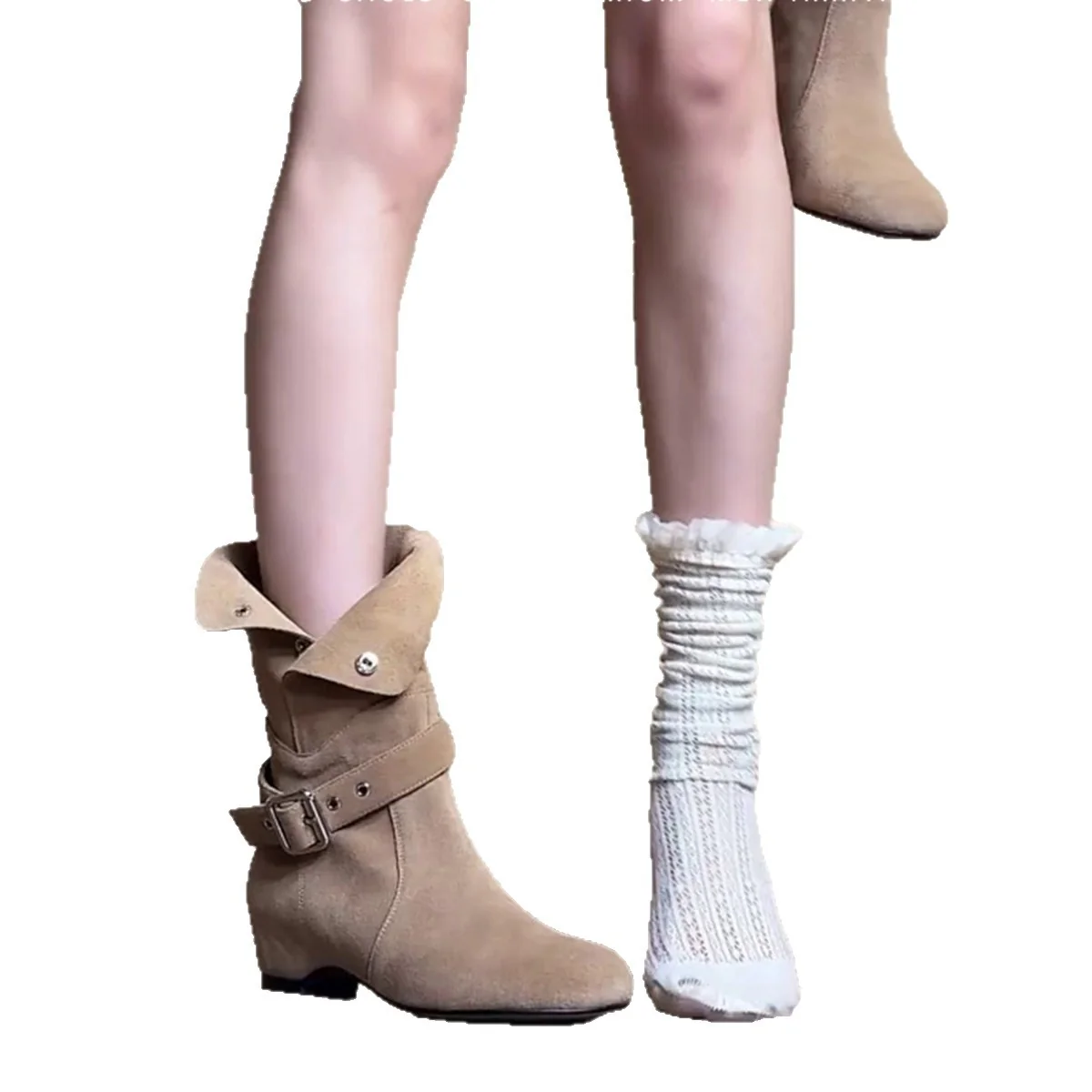Damen modische Ankle Boots mit asymmetrischem Schnitt und dekorativer Schnalle Heidi Mode - Image 5