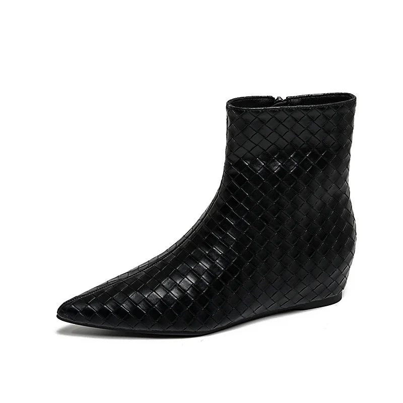 Damen modische Ankle Boots mit geflochtenem Design und eleganter Keilsohle Heidi Mode - Image 6