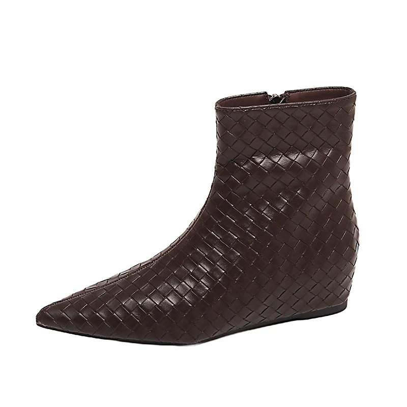 Damen modische Ankle Boots mit geflochtenem Design und eleganter Keilsohle Heidi Mode - Image 8