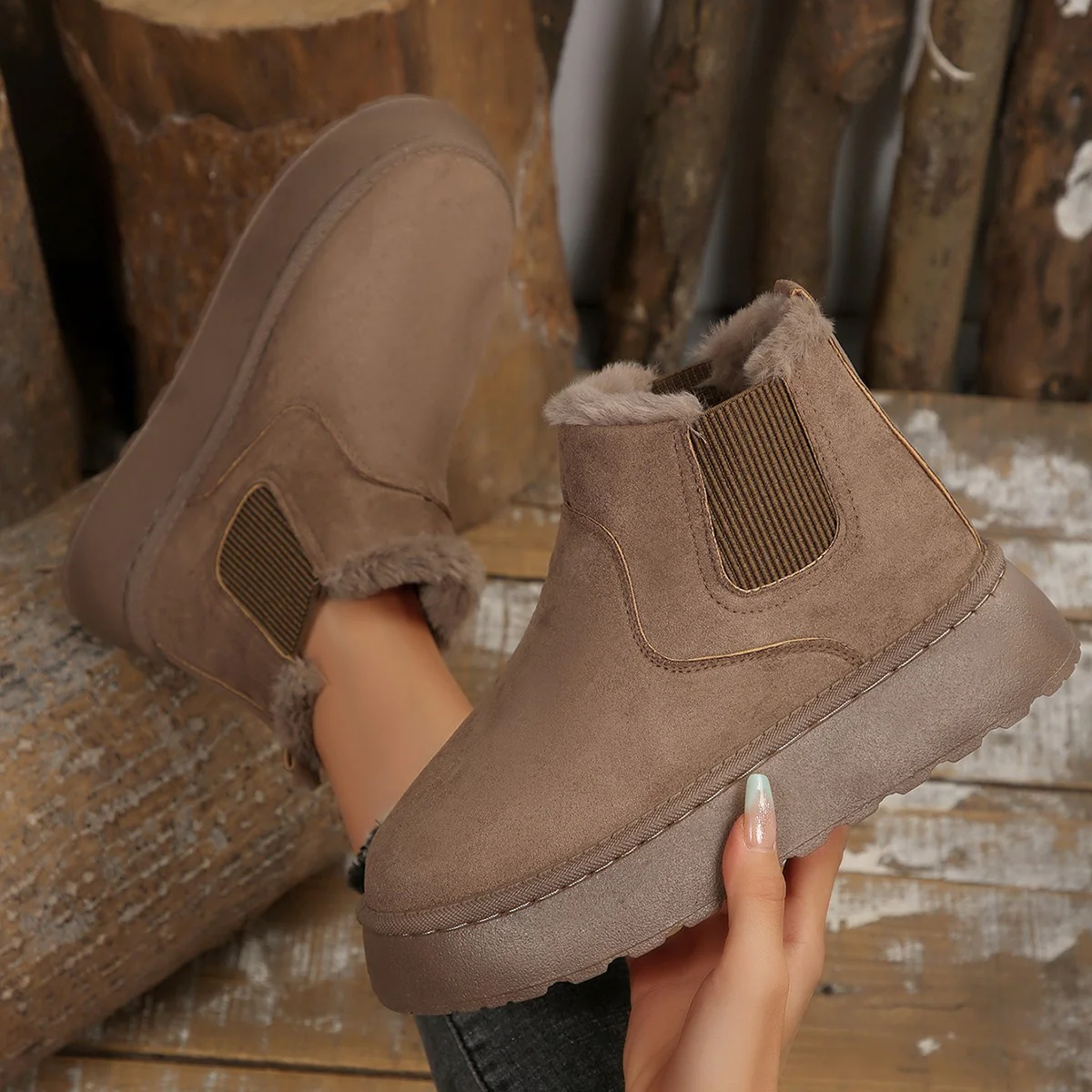 Damen Modische Ankle-Boots mit kuscheligem Futter und rutschfester Sohle Heidi Mode - Image 3
