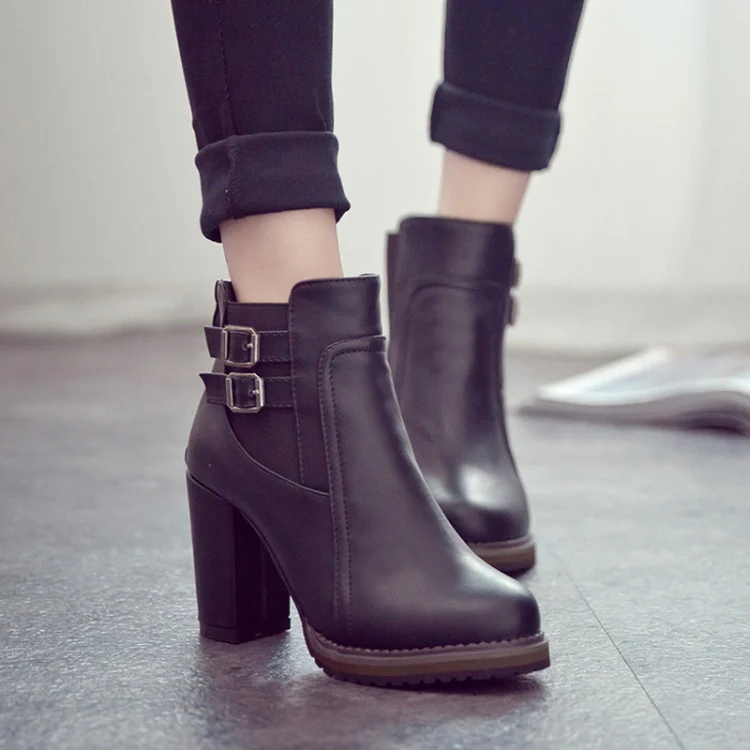 Damen modische Ankle Boots mit robustem Blockabsatz und stilvollen Schnallendetails Heidi Mode - Image 6