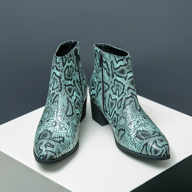 Damen Modische Ankle Boots mit schickem Schlangenleder-Design Heidi Mode - Image 3