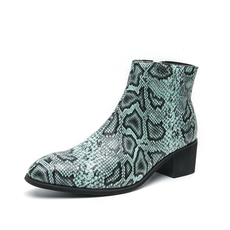 Damen Modische Ankle Boots mit schickem Schlangenleder-Design Heidi Mode - Image 5