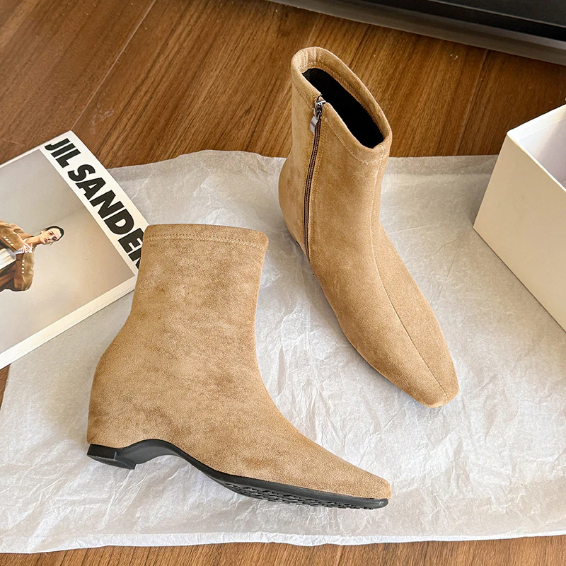 Damen modische Ankle-Stiefel mit elegantem Blockabsatz Heidi Mode