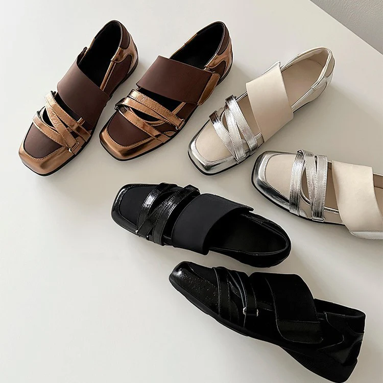 Damen Modische Ballerina-Schuhe mit dekorativen Metallic-Details Heidi Mode - Image 2