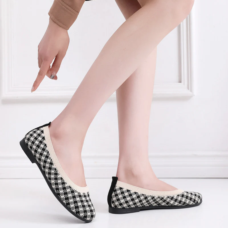 Damen Modische Ballerinas mit atmungsaktivem Strickoberteil Heidi Mode - Image 5