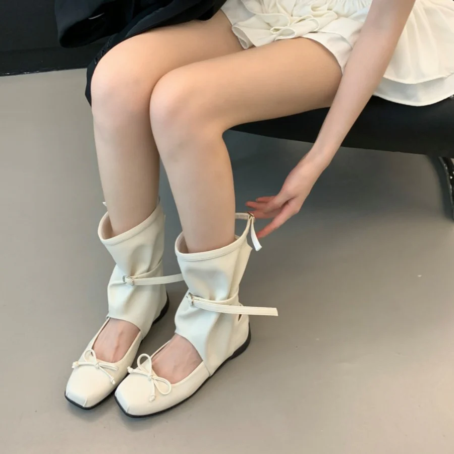 Damen modische Ballerinas mit elastischem Riemen und charmantem Schleifenakzent Heidi Mode - Image 3