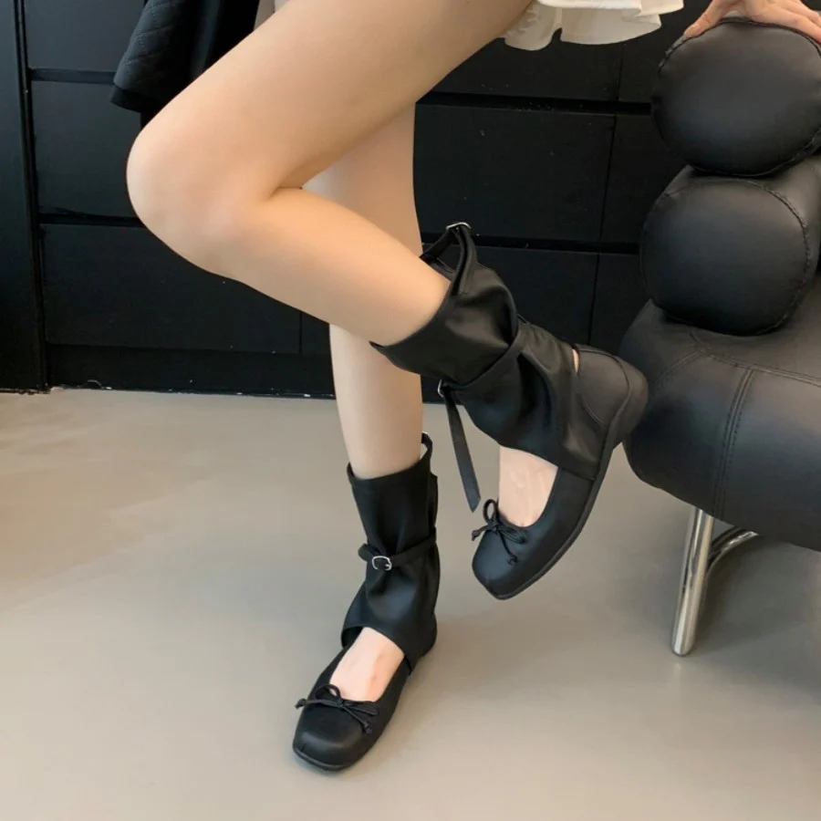 Damen modische Ballerinas mit elastischem Riemen und charmantem Schleifenakzent Heidi Mode - Image 4