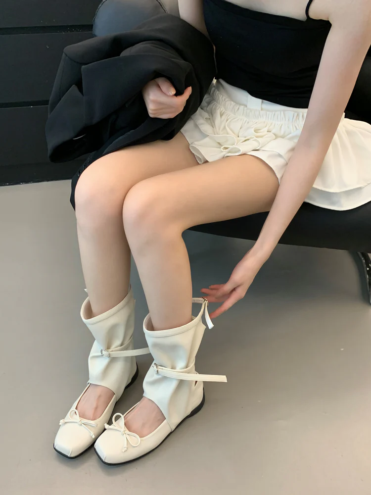 Damen modische Ballerinas mit elastischem Riemen und charmantem Schleifenakzent Heidi Mode - Image 7