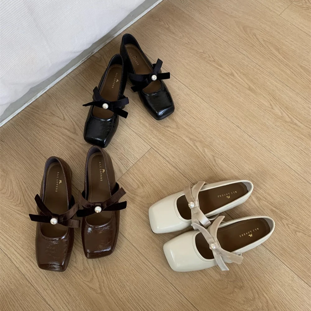 Damen Modische Ballerinas mit elegantem Schleifenakzent und feiner Perlenverzierung Heidi Mode - Image 2