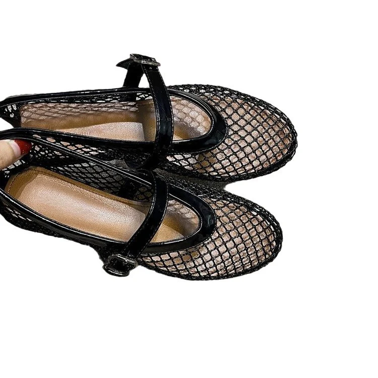 Damen modische Ballerinas mit Netzdesign und komfortablem Riemen Heidi Mode - Image 5